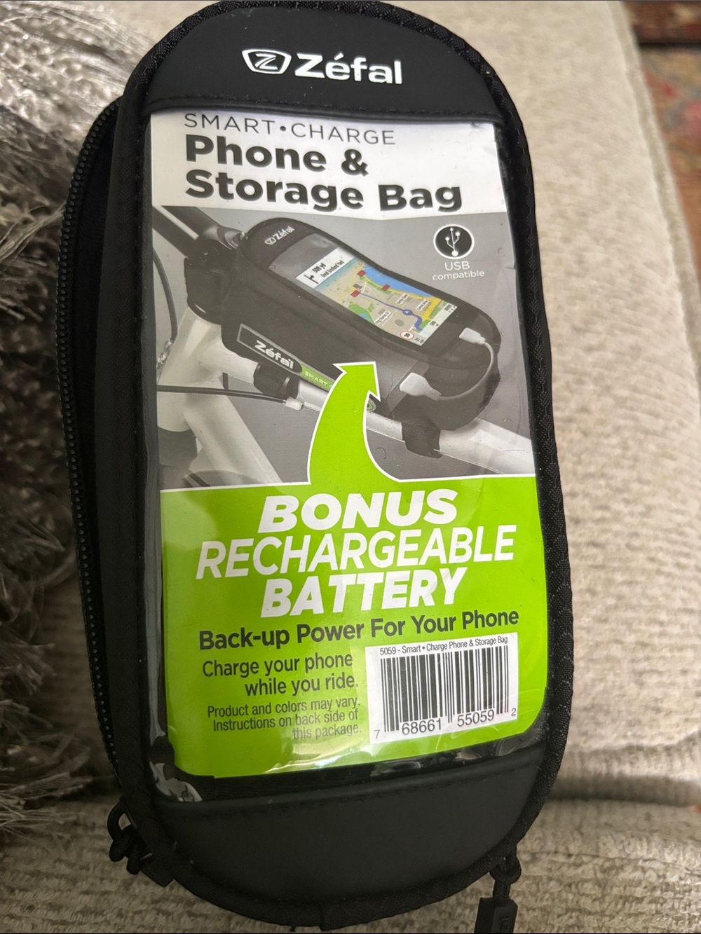 Zefal Smart-Charge Phone & Storage Bag - Black with Clear Window